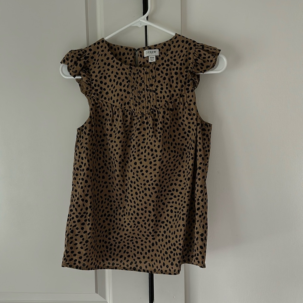 J Crew Ruffle Tank Animal Print